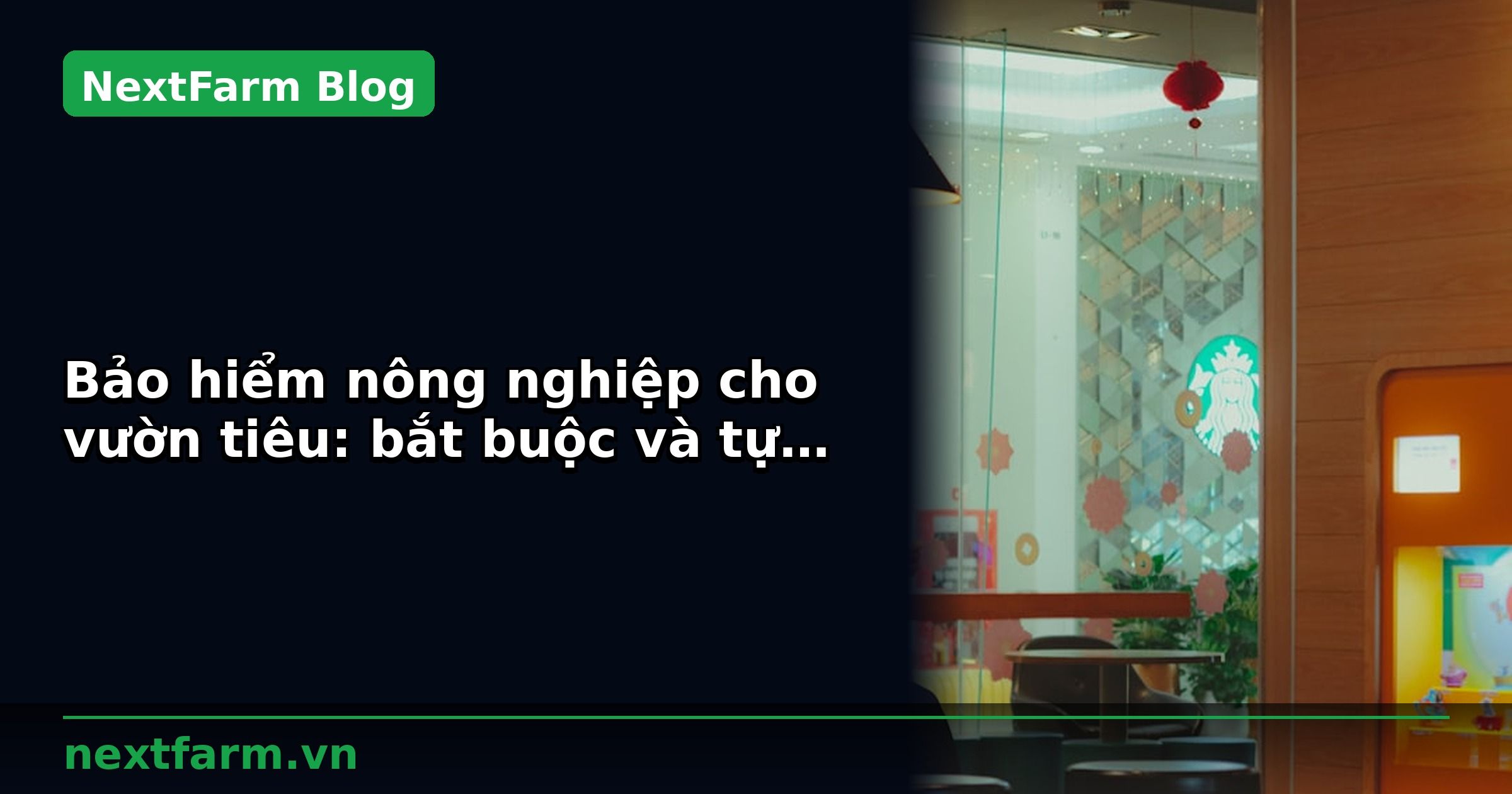 Bảo hiểm nông nghiệp cho vườn tiêu: bắt buộc và tự chọn | NextFarm